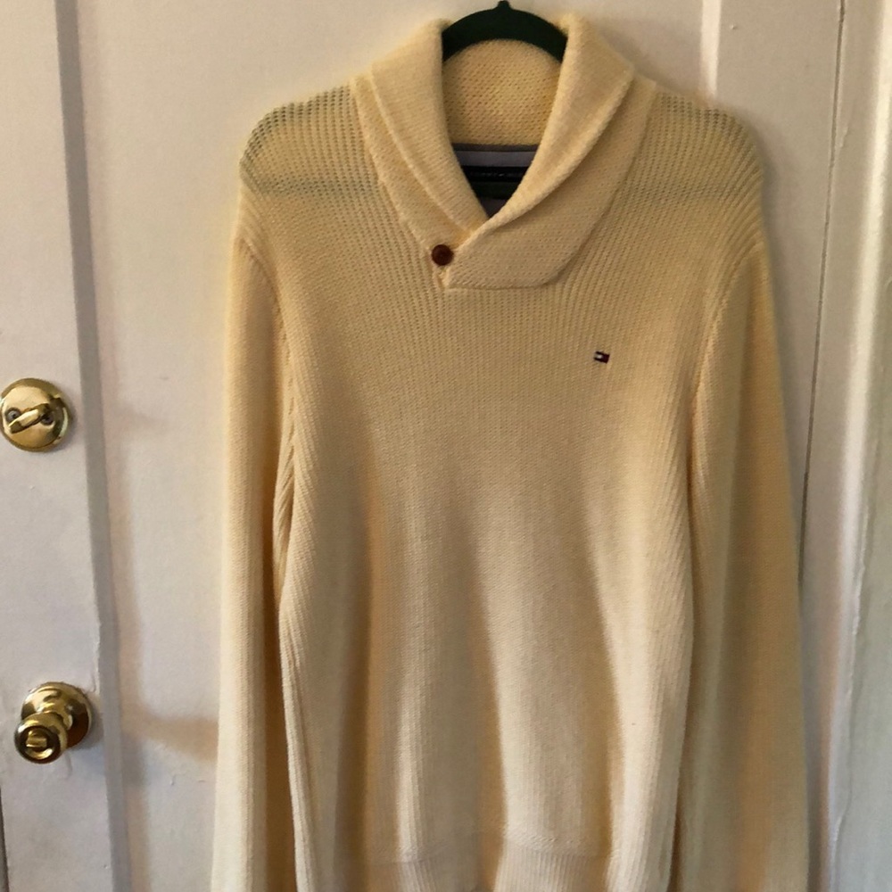 Tommy Hilfiger cream white mens sweater seize medium